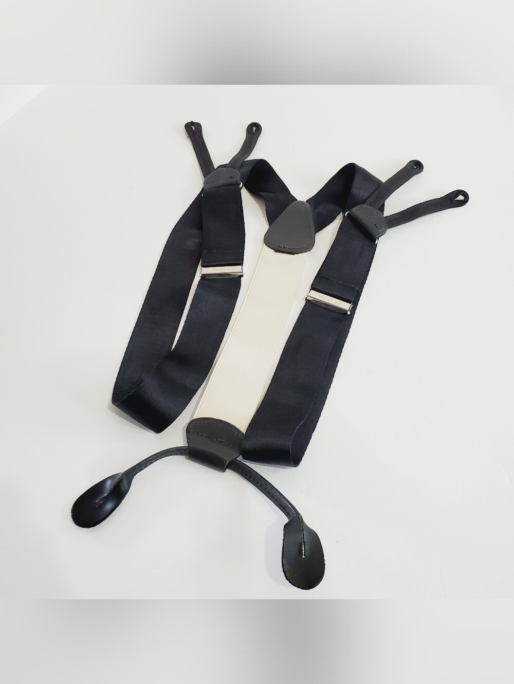 Jos. A. Bank Men's Solid Black Suspenders Button Connection Adjustable